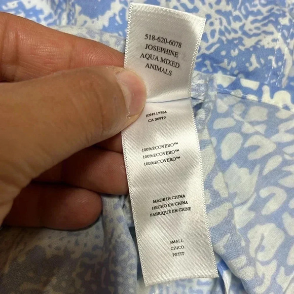 Rails Blue White Dots Blouse Size S - Picture 6 of 7